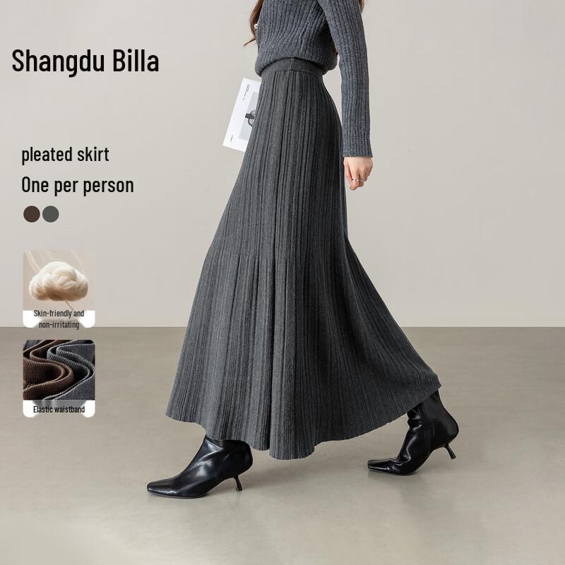 Women's Elegant Pleated A-line Winter Skirt