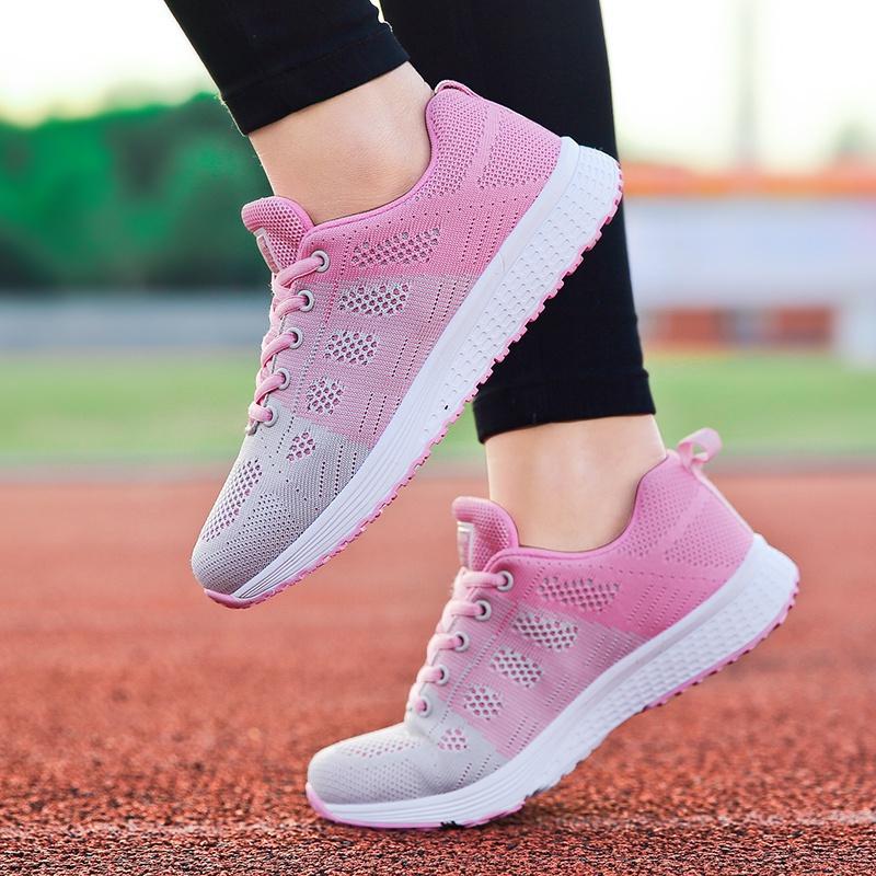Womens Casual Running Shoes Breathable Knit Sneakers for Ladies Lightweight Sports Shoes Size 35-42