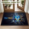Crystal Velvet Square Rug Custom NameWarrington Wolves FC Pattern Non Slip Home Floor Decor Rug