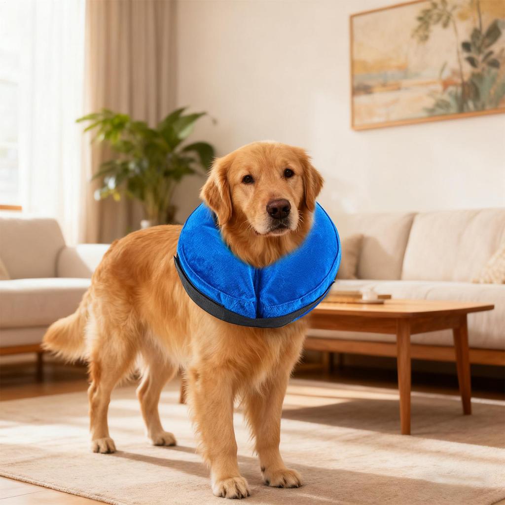 Inflatable Dog Cone Collar Waterproof Breathable Removable Inner Pillow Soft Inflatable Cone For Recovery Pet Indoor Outdoor