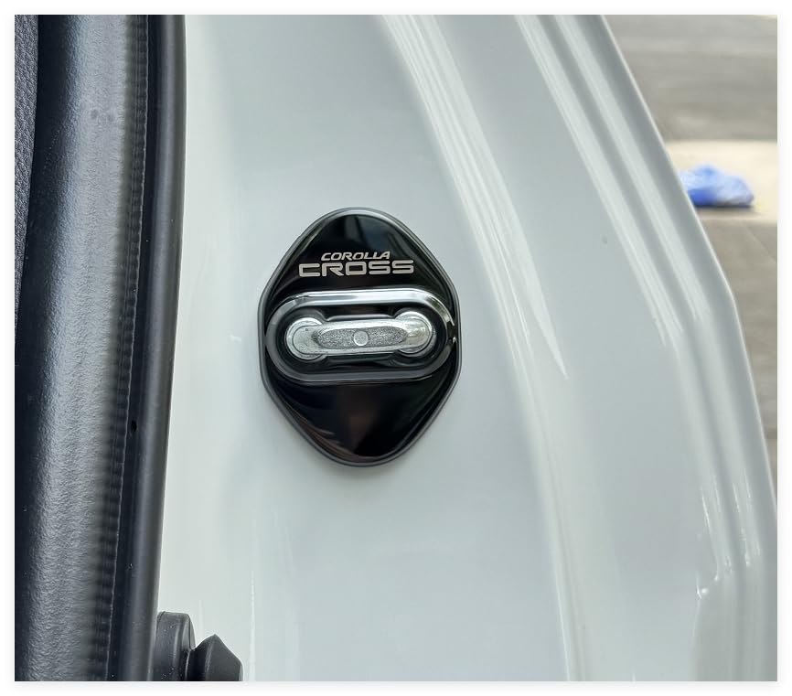 MEKOMEKO CRS-MSGB1 Dedikerat Stötfångarskydd, Dörrlåsskydd för Toyota Corolla Cross, Förkromade Tillbehör, Interiör