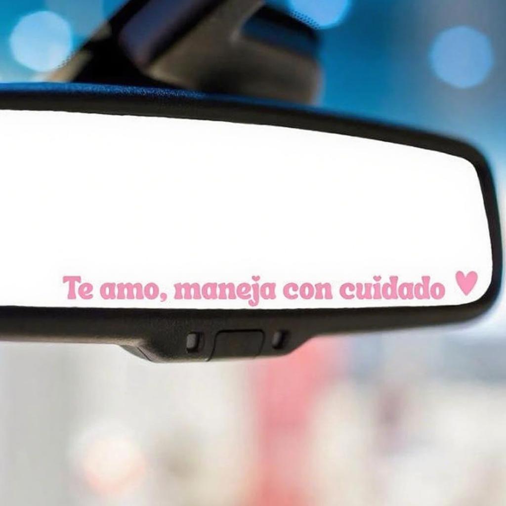 10Pcs Te amo maneja con cuidado Inspirational Message Decal in Spanish, I Love You Rearview Mirror Sticker,Waterproof Driving Safe Mirror Decal for