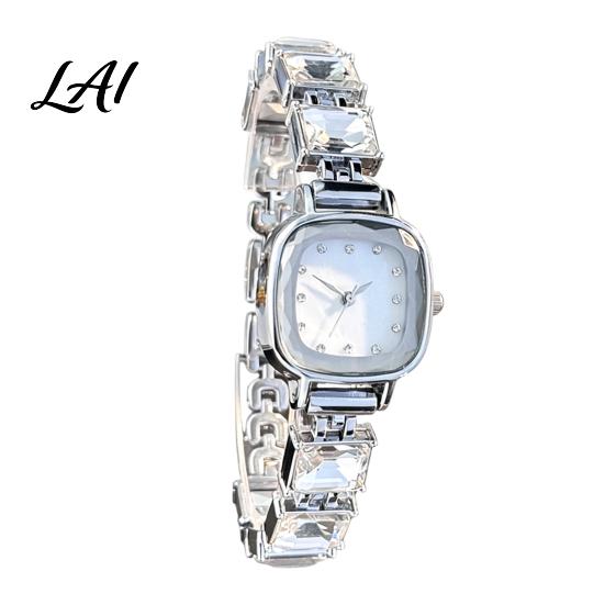 Rhinestone Band Ladies Watch Square Dial Women Bracelet Watch Luxury Strap Analog Daily Casual Wear Wrist Fashion Accessories