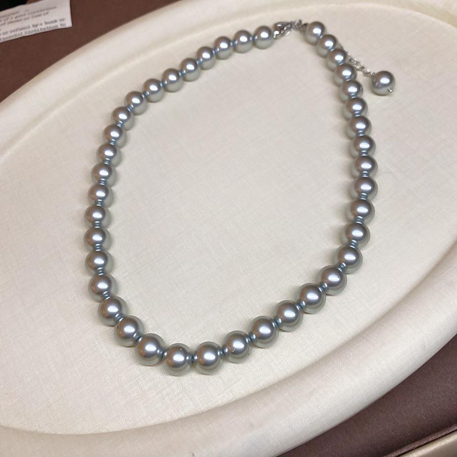 

Жемчужное ожерелье серого цвета с бусинами, легкая роскошь, нишевая мода, цепочка на ключицу, повседневный стиль, универсальное ожерелье, женские украшения с высоким чувством стиля