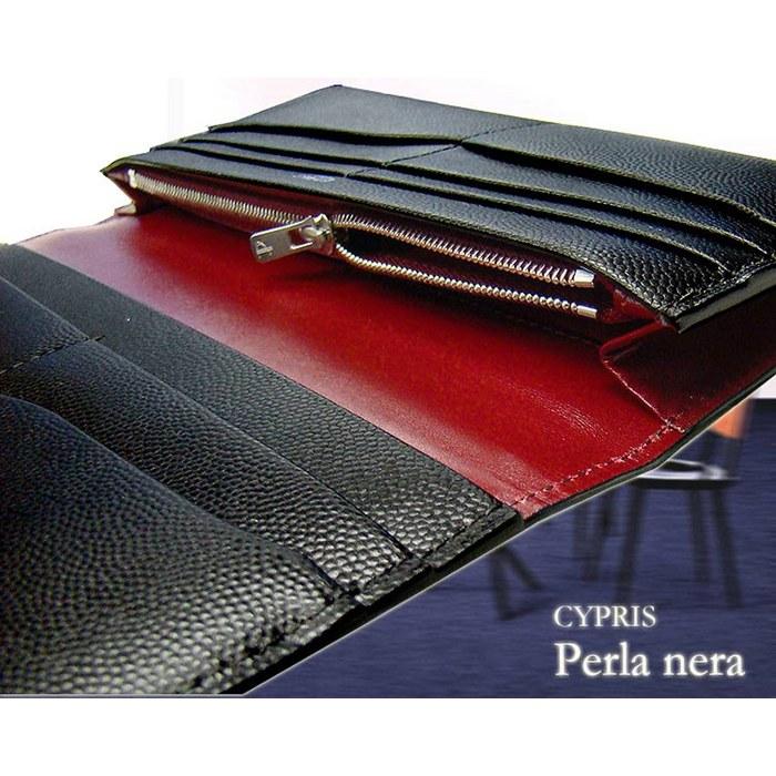 [Cypris] Perla nera Long Wallet (with Coin Purse) 8441 (Black) 19.2cm x 9.2cm