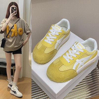 Atmungsaktives Mesh Farbe passend Deutsche Trainingsschuhe Damen Sommer 2025 Neue vielseitige bequeme weiche Sohle Sport- und Freizeitschuhe
