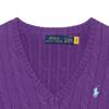 Polo Ralph Lauren Solid Color Logo Embroidered V-Neck Long Sleeve Knit Sweater Women sweater Purple 211570011-107