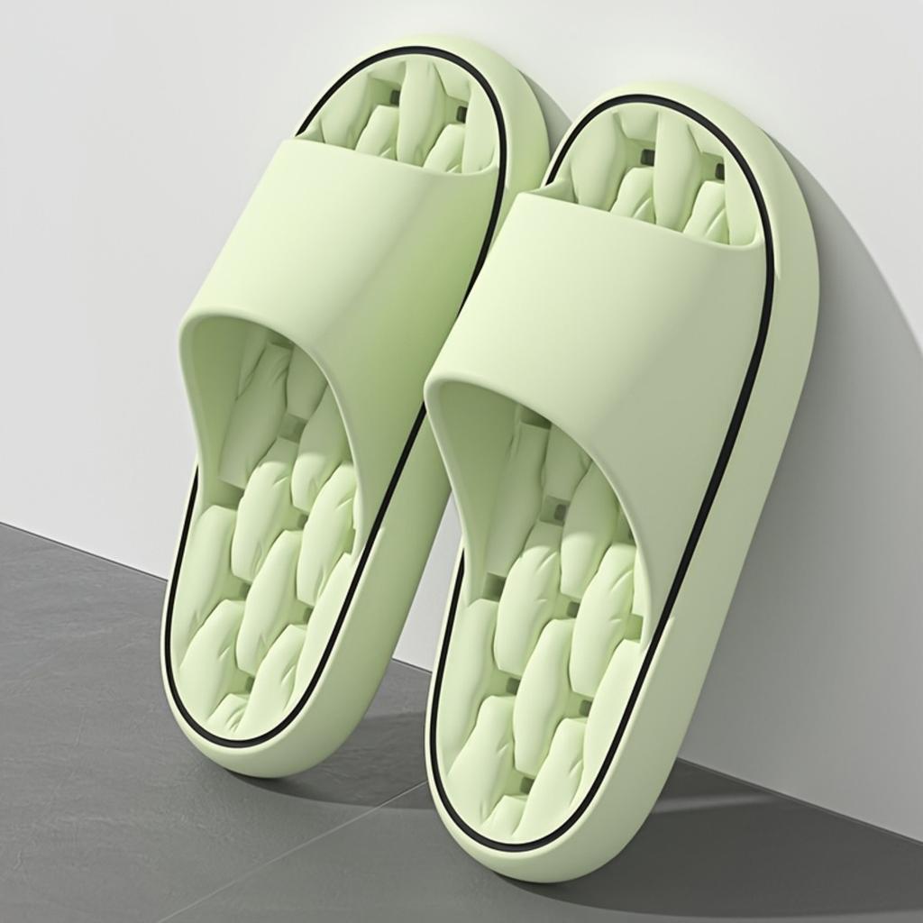 Home Slippers Summer Indoor Anti-Slip Bath Shower Couple's Thickened Hollow-Out Quick-Dry Outdoor Flip-Flops for Women