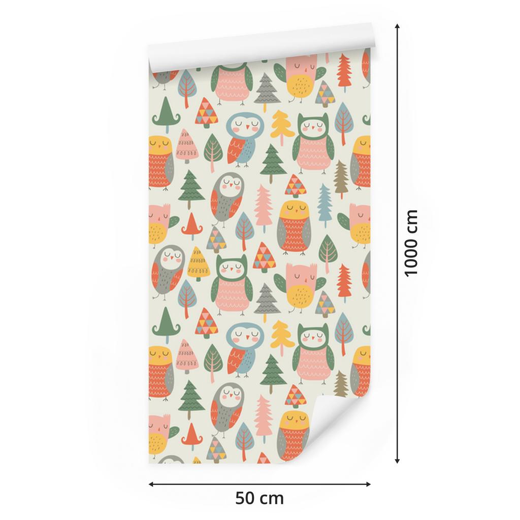 Sleeping Owls Wallpaper for Living Room and Bedroom 50x1000