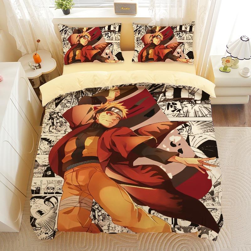Anime Naruto Naruto Povlak na přikrývku Povlak na polštář Jednolůžko Dekorace ložnice Domov Dětská ložní souprava 135x200cm Dárek pro chlapce a dívku