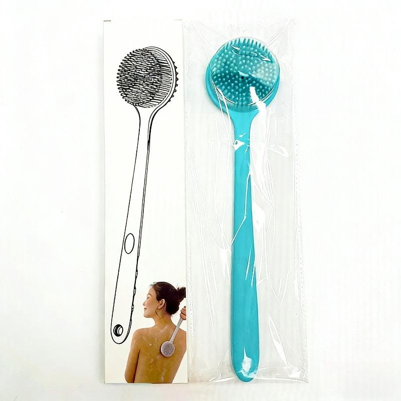 

Silicone Scrubber with Long Handle 38cm Double Sided for Exfoliating and Massage Lathers Rich Foam for Men Women Bathing Tools
