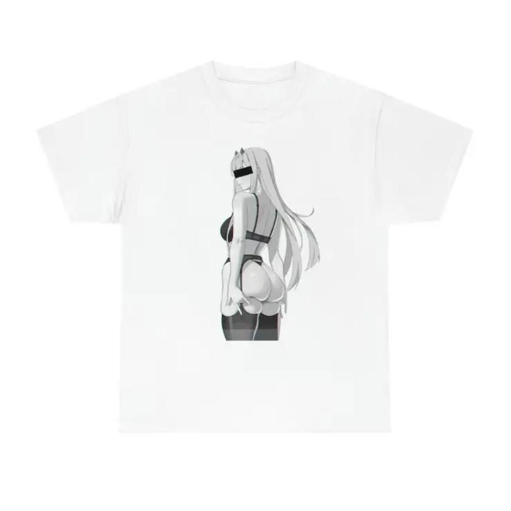 Japanese Anime Darling In the Franxx 02 Graphic Printed T Shirt Fashion Plus Size Cotton Crew Neck T Shirt Women Men