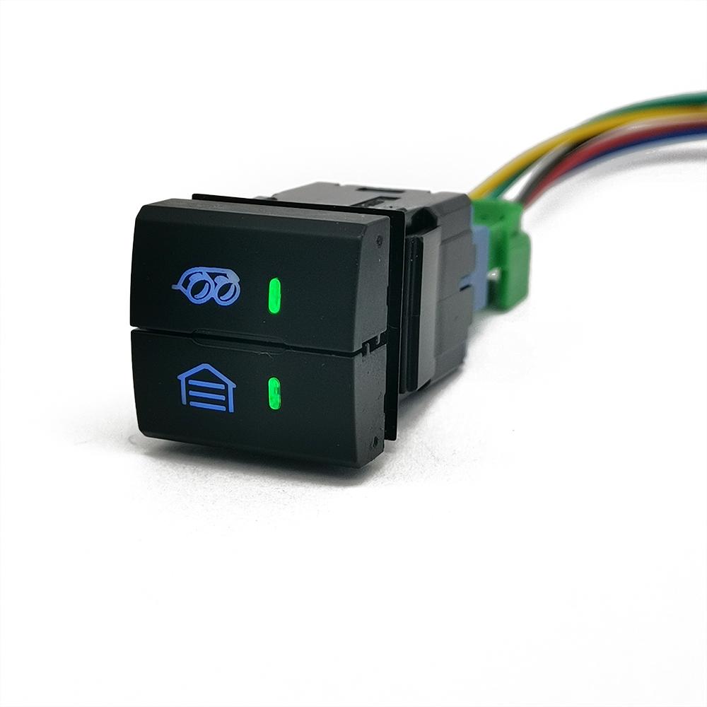 1PC Car Modified Dual Switch LED DRL Fog Light Spotlight Radar Switch Button with Wire for Toyota Prado Senna LC300 Accessories