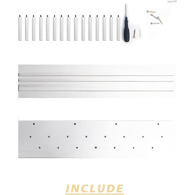 Trophy Medal Holder Display 16.9" Long Wooden Trophy Shelf Rack Medal & Trophy Holder 15 Hooks Hanger with Shelf Medal Holder with Wooden Trophy