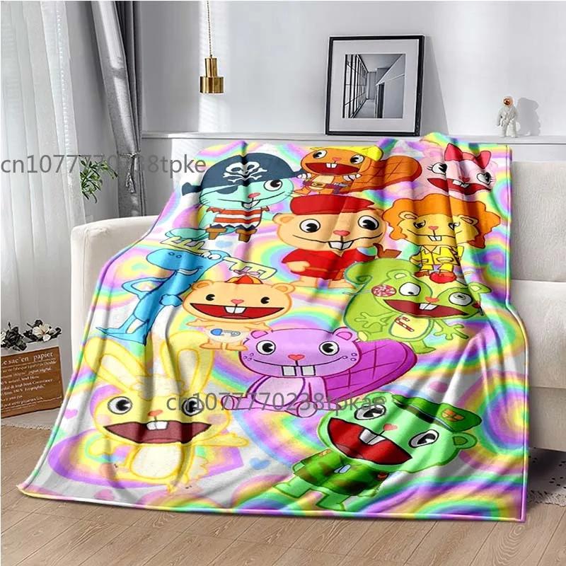 Happy Tree Friend Cartoon Blankets,Soft Warm Throw Blanket,for Bathroom Bedroom Living Room Sofa Bed Car,brighday Gift