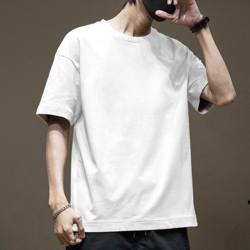 Short Sleeved Hong Kong Style Versatile Cotton T-shirt Travel Couple Men's Summer Loose Top Trend