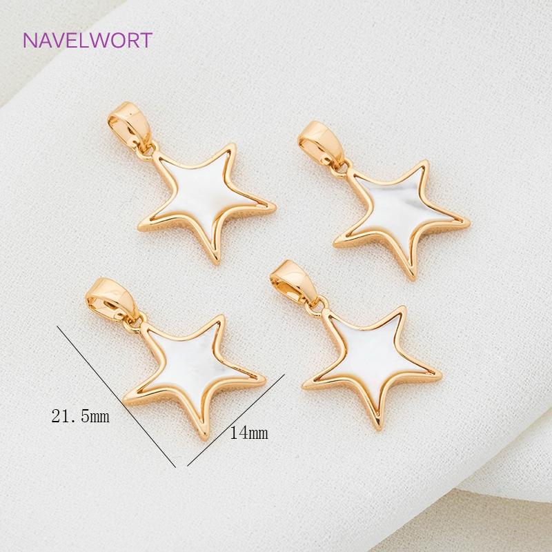 Wholesale 18k Gold Plated Brass Heart/Butterfly Pendants Charms,Natural Shell Charms For Jewelry Making,DIY Necklace Accessories