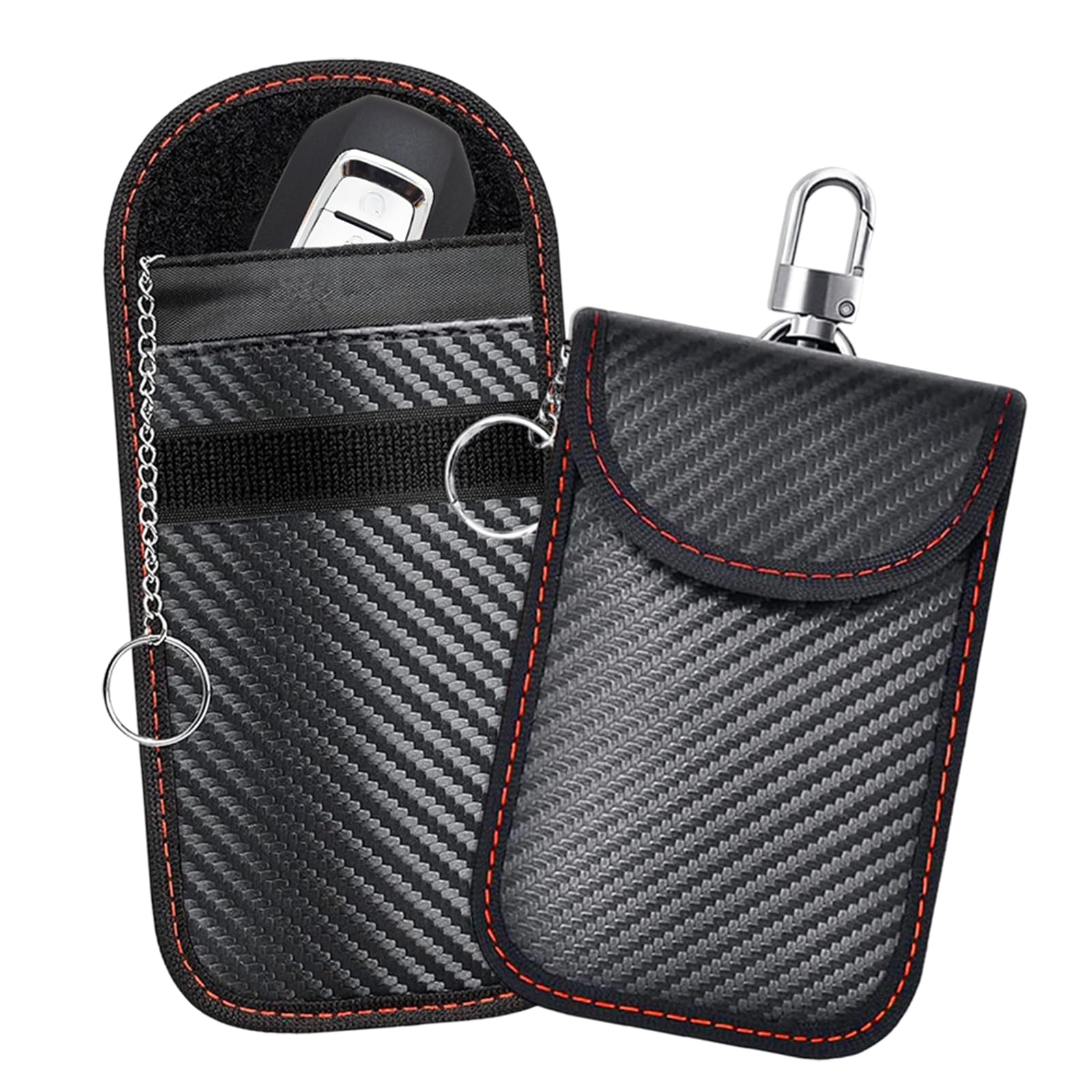 

[LKCCTK] Radio Wave Blocking Key Case, Carbon Fiber, Smart Key Protection, Relay Attack Prevention, чёрный