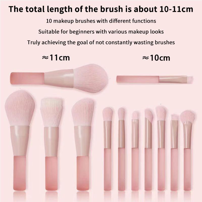 10Pcs Synthetic Makeup Brushes Professional Foundation Powder Concealers Eye Shadows Soft Handle for Face