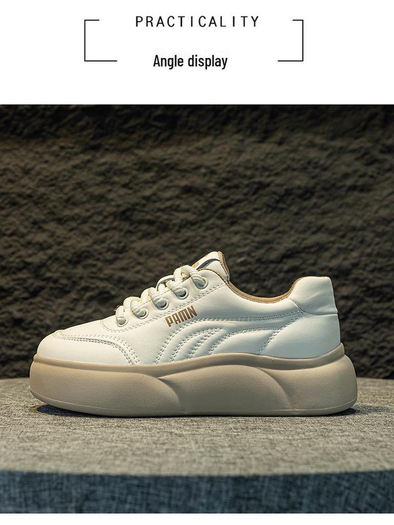 Women's 2024 Spring Magnetic Vibration Massage Shoes - Casual, Thick-Soled, Versatile Sports Shoes In White with Plus Velvet