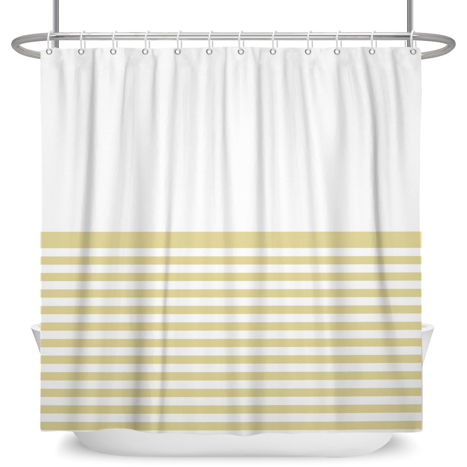 

Minimalist Striped Shower Curtain Modern Color Block Gradient Design Waterproof Bath Curtain Bathroom Decor Polyester With Hooks W90cm x H180cm