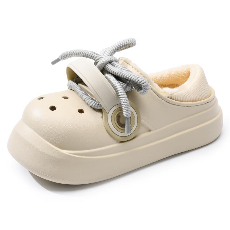 

Наушники на толстой подошве в стиле панк с утолщением, обувь с отверстиями для ношения, новая модная пляжная повседневная сумка на голову и бархатные тапочки 44-45