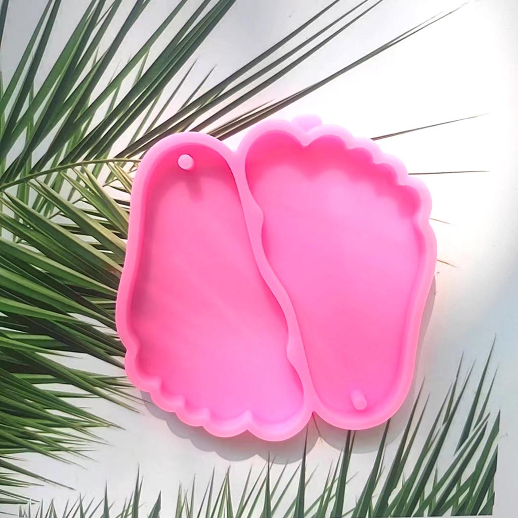 Ornements de pied commémoratifs de Noël brillants Moule en silicone époxy Bricolage Porte-clés Pendentif Bijou pour cadeau de Saint-Valentin Artisanat