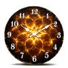 Fiery Flower Mandala Design Wall Clock, Abstract Burning Blossom Pattern Round Decorative Clock, Unique Artistic Timepiece for M