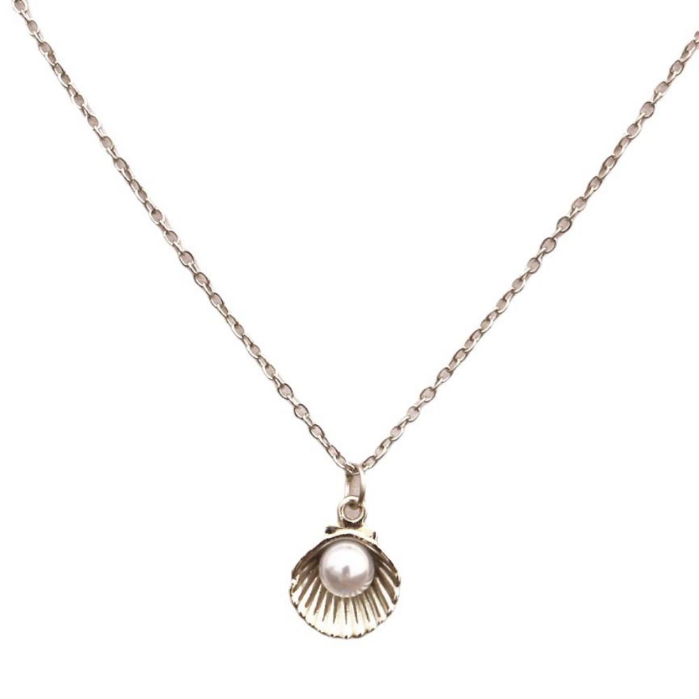 New Trendy Summer Shell Imitation Pearl Pendant Necklace For Women Fashion Collar Neck Jewelry Wholesale Dropshipping