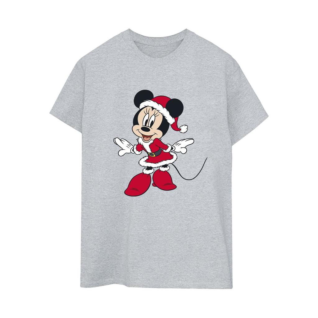 Disney Womens/Ladies Minnie Mouse Mrs Claus Boyfriend T-Shirt