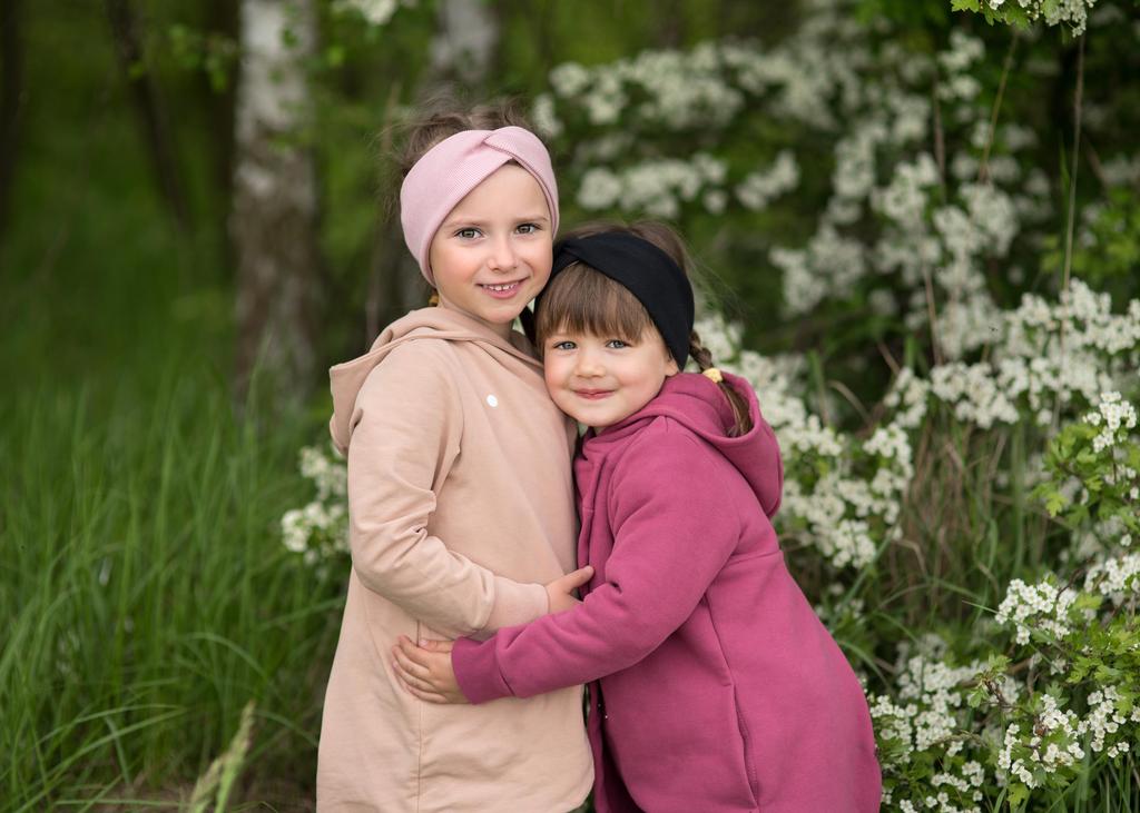 OPASKA NA GŁOWĘ DZIECIĘCA BAWEŁNIANA  ELASTYCZNA Jasny róż 40-48 cm