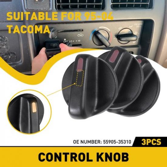 3pcs For 1995-2004 Toyota Tacoma A/C Control Knob Fan Heater Air Condition Set V