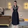 2024 French Retro Print Sleeveless Casual Dress for Women