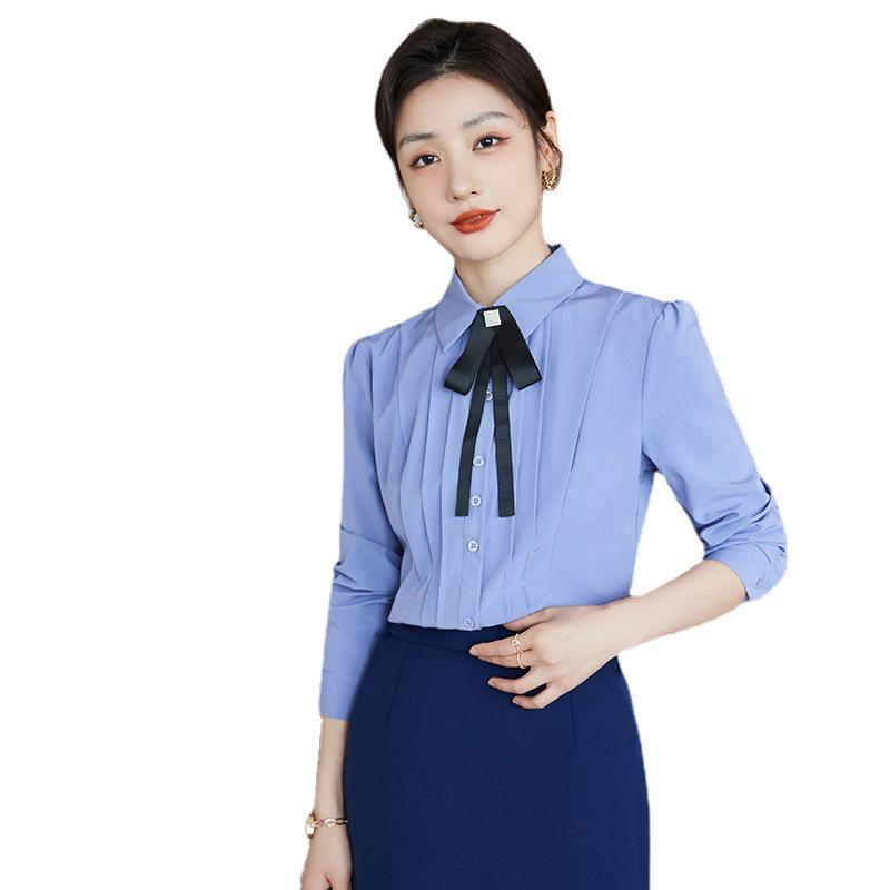 Women's Summer Hotel & Restaurant Uniform - Long-Sleeved Professional Shirt Suit.