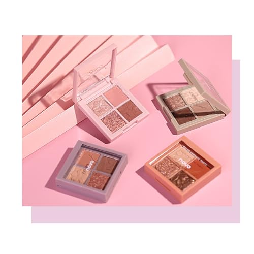 SWEET NIGHT 4-Color Eyeshadow Palette: Highly Pigmented, Moisturized Finish, Versatile Colors, and a Lightweight Texture for All Women (04-Dark Rose)