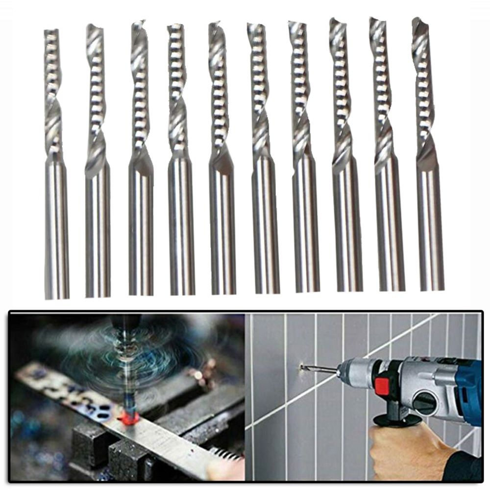 CNC High Quality Single Flute Rotary Rasp 10pcs Engraving Tool Carbide Router Bits Milling Cutter