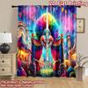 2D Flat Printing 2pcs Scene Curtain Carnival Funfair Circus Celebration Digital Printed Polyester Drapes Festive Holiday for New