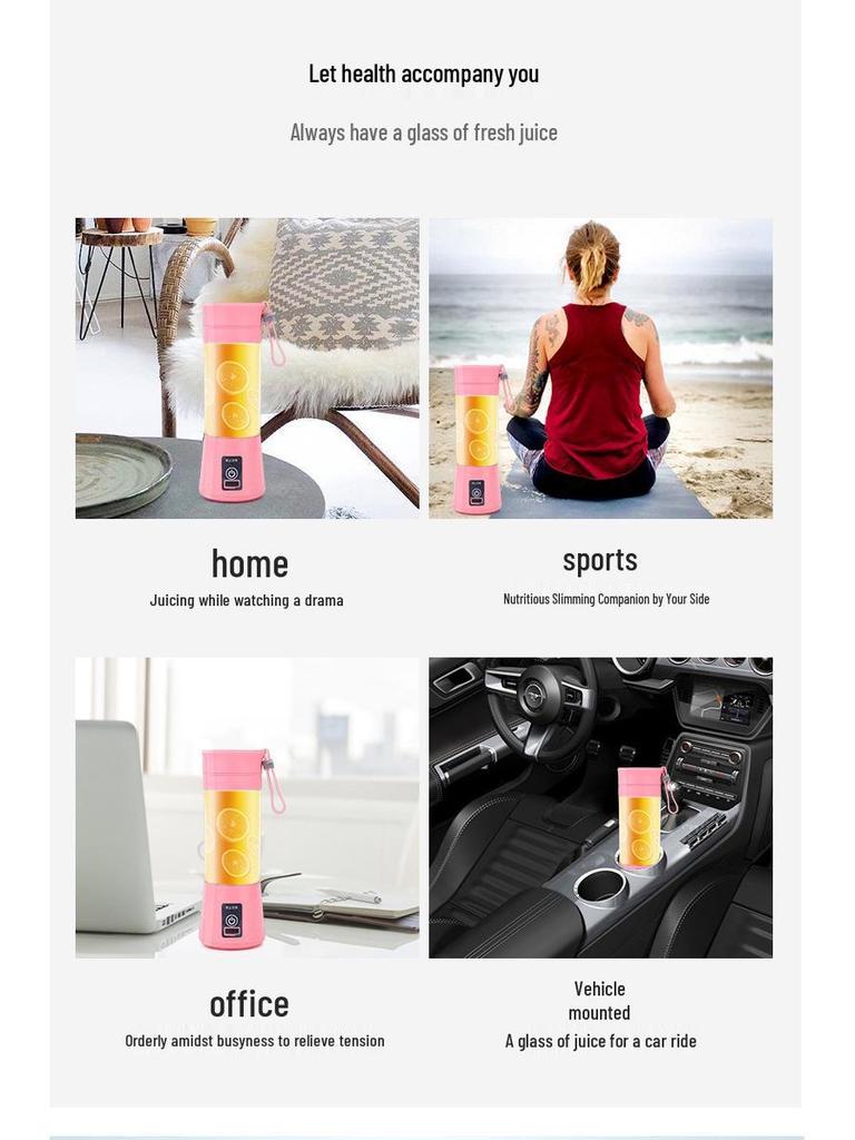 Compact USB-Chargeable Wireless Juicer Cup for Home Use