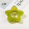 Durable Hair Claw Clip for Women, Transparent with Elastic Stable Teeth, For Short Hollow Star Design Secure Hold Half Ponytail