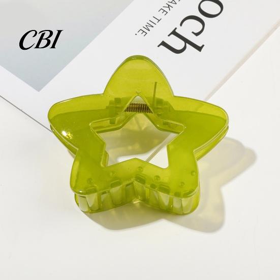 Durable Hair Claw Clip for Women, Transparent with Elastic Stable Teeth, For Short Hollow Star Design Secure Hold Half Ponytail