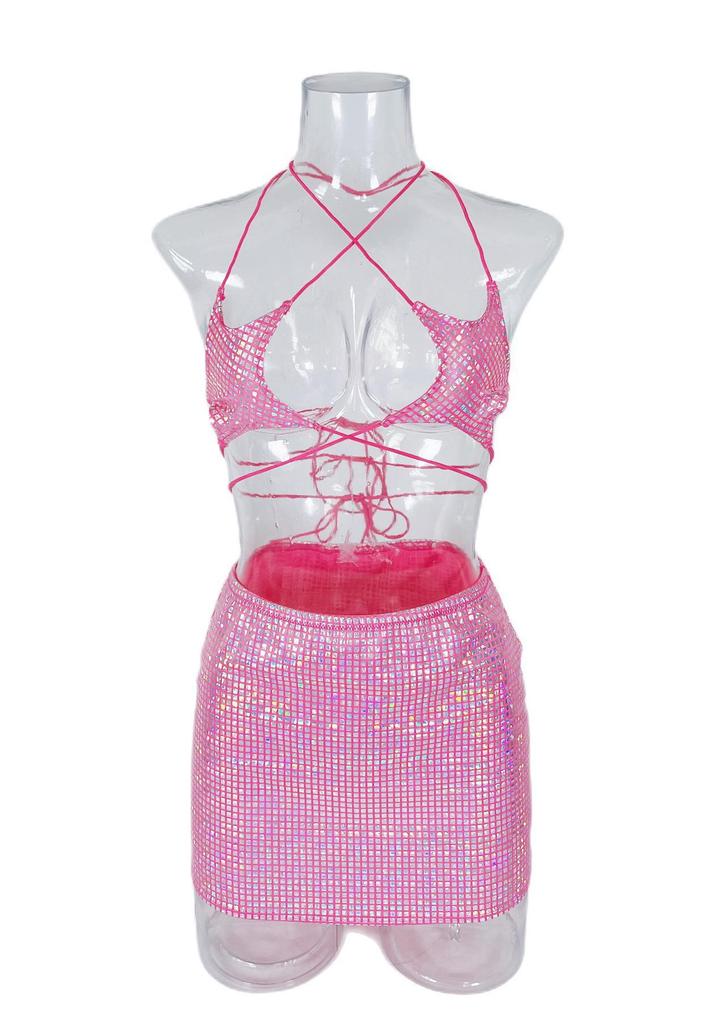 Cross-Border Sexy Lingerie Set: Star-Strapped Lace Top & Hip-Hugging Skirt.