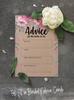 Inkdotpot Rustic Kraft FloralA  Advice And Wishes Set Of 50 Bridal Shower Advice Game