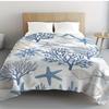 Gemütliche Korallen-Seestern-Flanell-Decke - Flauschige leichte Meeres-Kuscheldecke für Bett/Sofa/Reise, Saisonales Geschenk