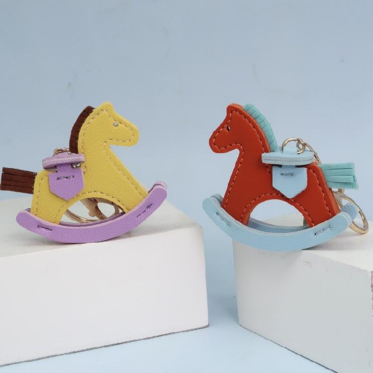 Fashion Key Rings Key Decorations Horse Shape Key Accessory Bag Ornament PU Leather Texture Keychain Perfect for Gifting