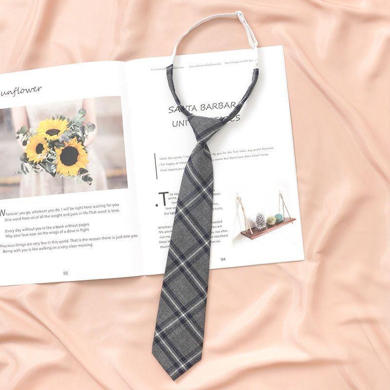 Japanese Striped Tie For Women And Men Polyester School Uniform Accessory