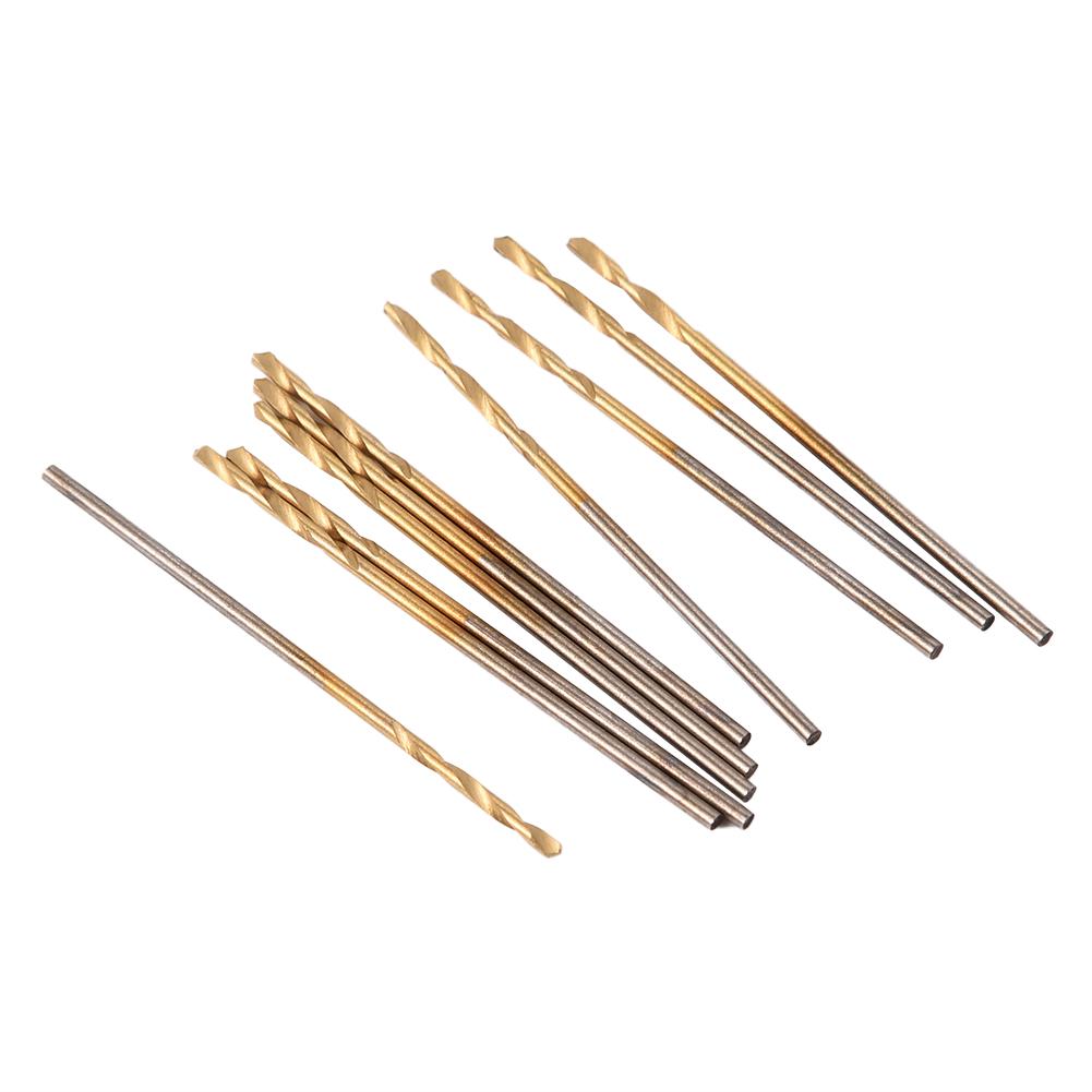 1.0mm HSS Drill Bit with Straight Shank Spiral Drill, Electrical Tool for PCB, Thin Aluminum, Iron Sheet, Plastic Processing, 10Pcs