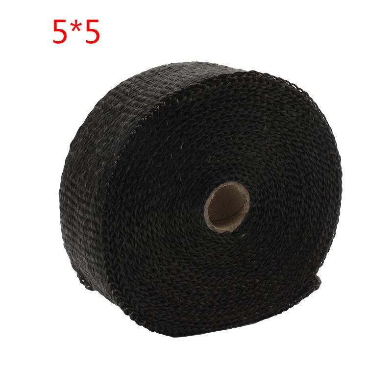 Motorcycle Muffler Thermal Tape Exhaust Band Heat Wrap Fiberglass Heat Shield Insulation With Stainless Ties 5CM*5M Termotape