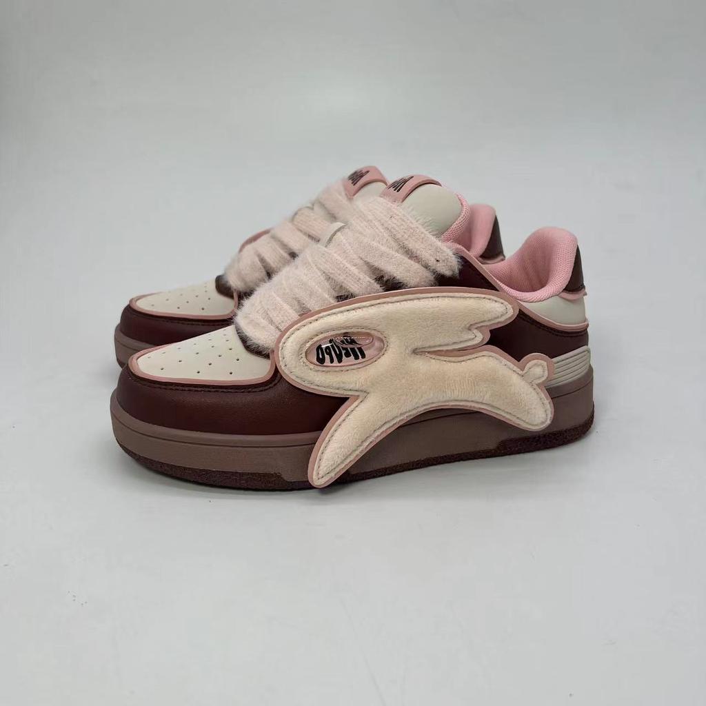 Bread Shoes Colorblock Breathable Lightweight Board Shoes Preppy Style Trendy Casual Shoes Women's Platform Sneaker