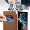 Magnetic Leather Card Holder Shell for Samsung Galaxy S26 Ultra Edge S25 S24 Wireless Charge Card Holder Shockproof Hard Cover