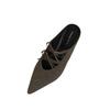 2025 new pointed toe bag head half slippers women's fashion versatile one-pedal lazy shoes flat muller shoes